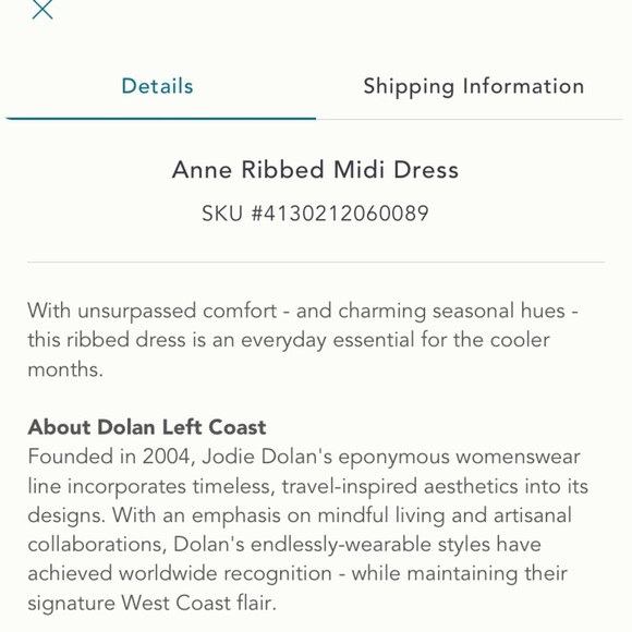 Anthropologie NWT Anne Ribbed MIDI Dress Size S - Picture 5 of 16
